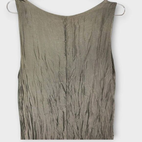 Sandra Fellini Maxi Dress Sz M Silk‎ Crinkled Sleevless Lining Glamcore Royalty - Picture 4 of 11